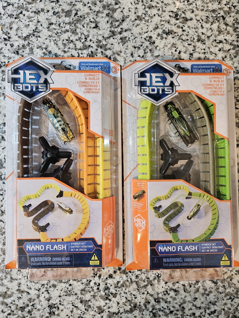2x Hex Bots Nano Flash Kids Toy Starter Set - Orange & Green